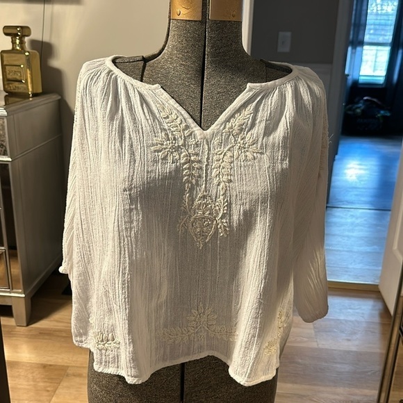 House Of Harlow 1960 women’s white boho flowy blouse size small - Picture 1 of 10